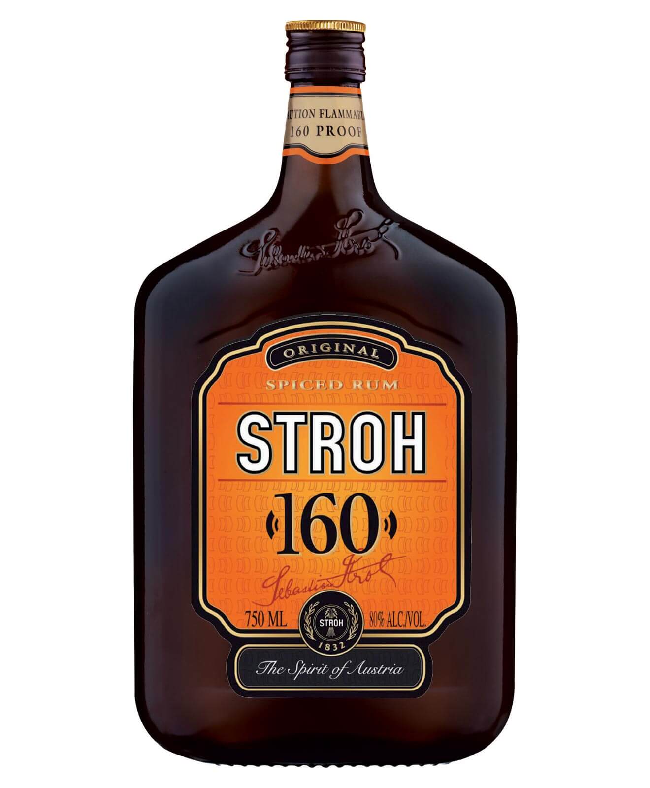 STROH 160, bottle on white