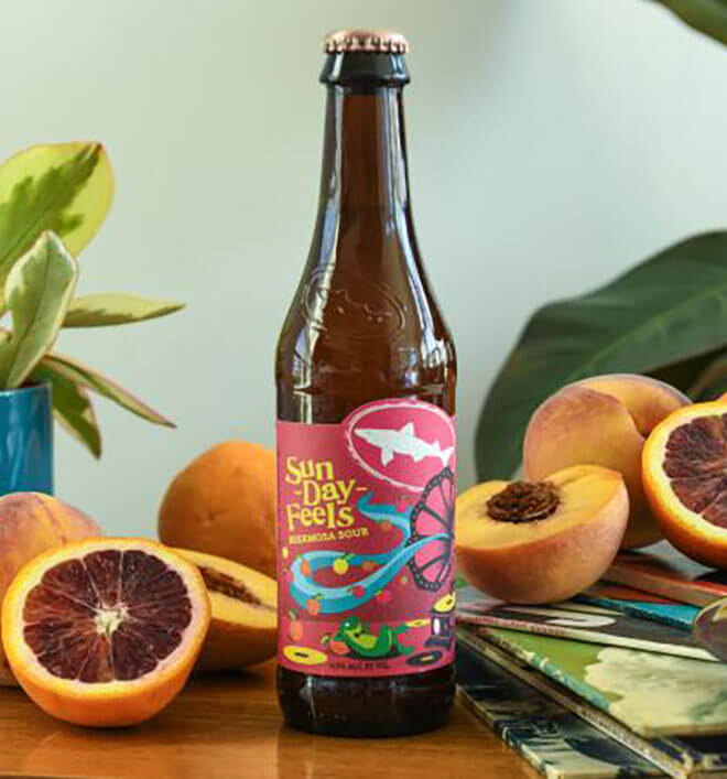 Dogfish Head Sun-Day-Feels, bottle, blood oranges, tropical