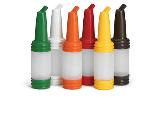 selection of tablecraft clean pour bartending bottles