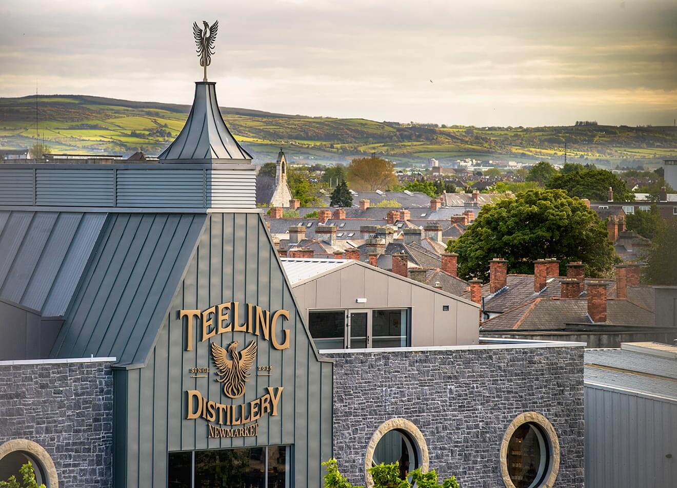 Teeling Whiskey Distillery aerial view front entrance
