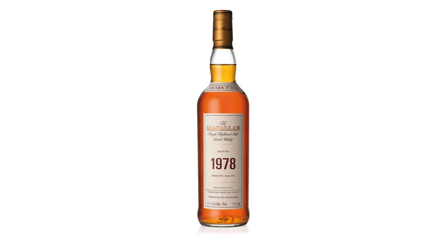The Macallan 1978 Fine & Rare Whisky, bottle on white, featured image