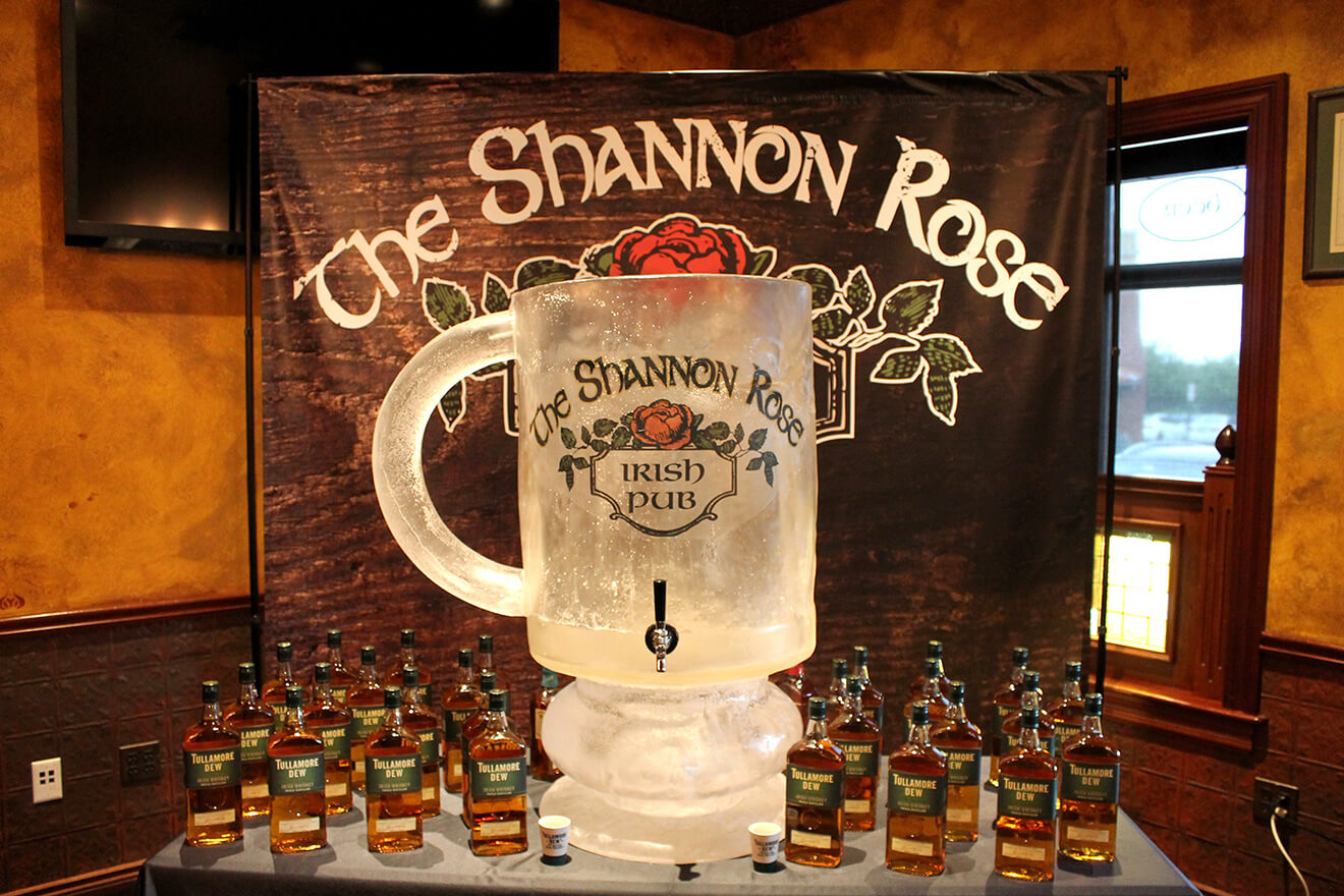 The Shannon Rose Irish Coffee Display with Bottles