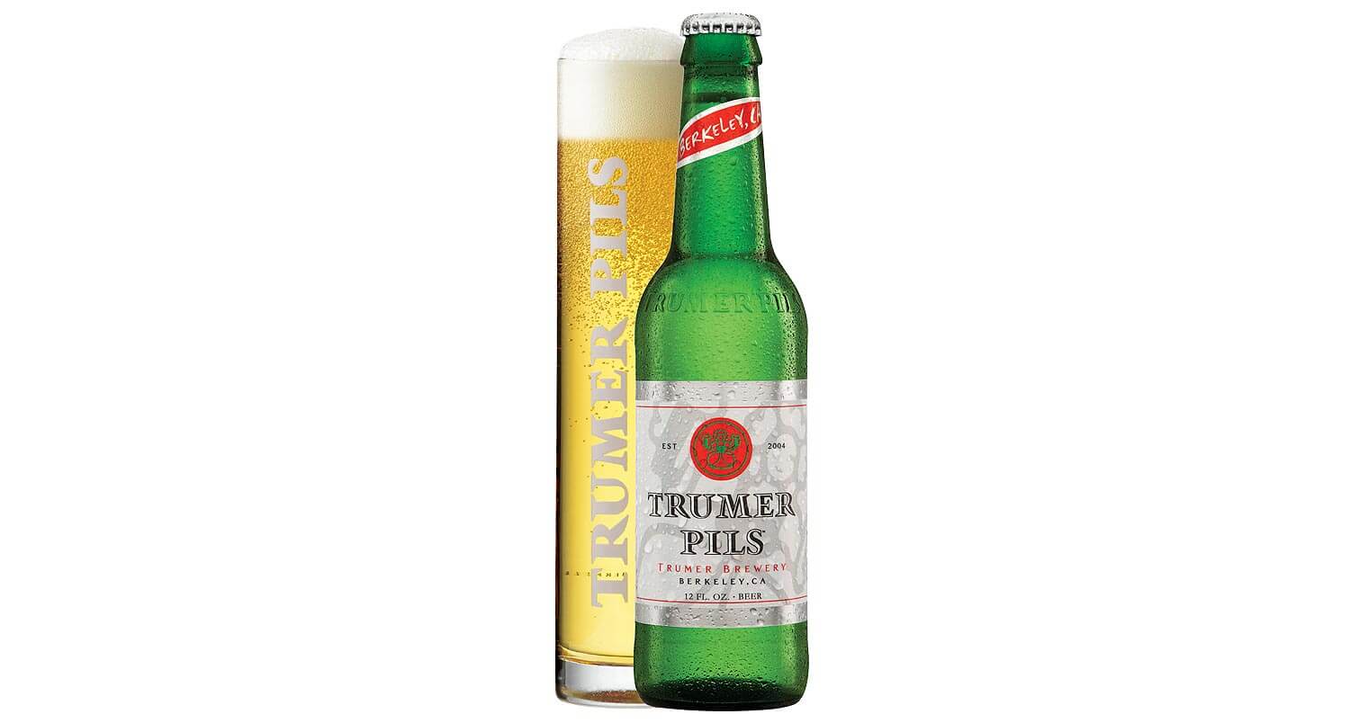 Trumer Pils, bottle and draft, featured image