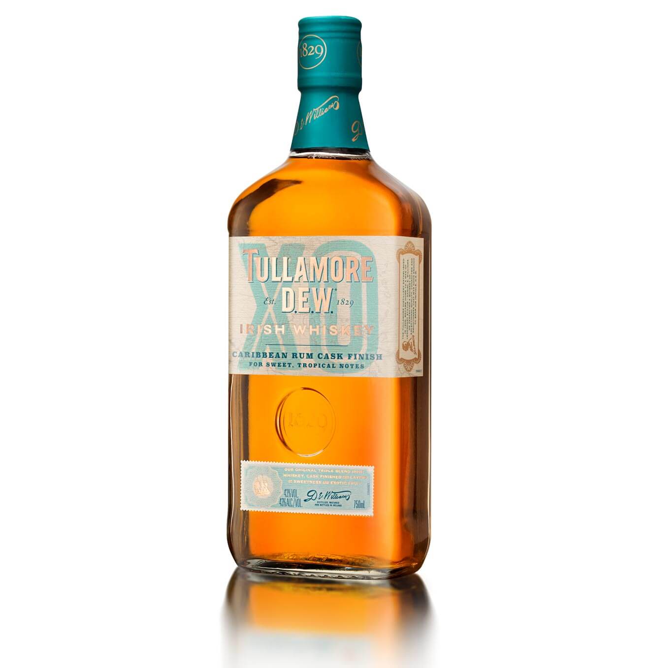 Tullamore D.E.W. Caribbean Rum Cask Finish, bottle on white