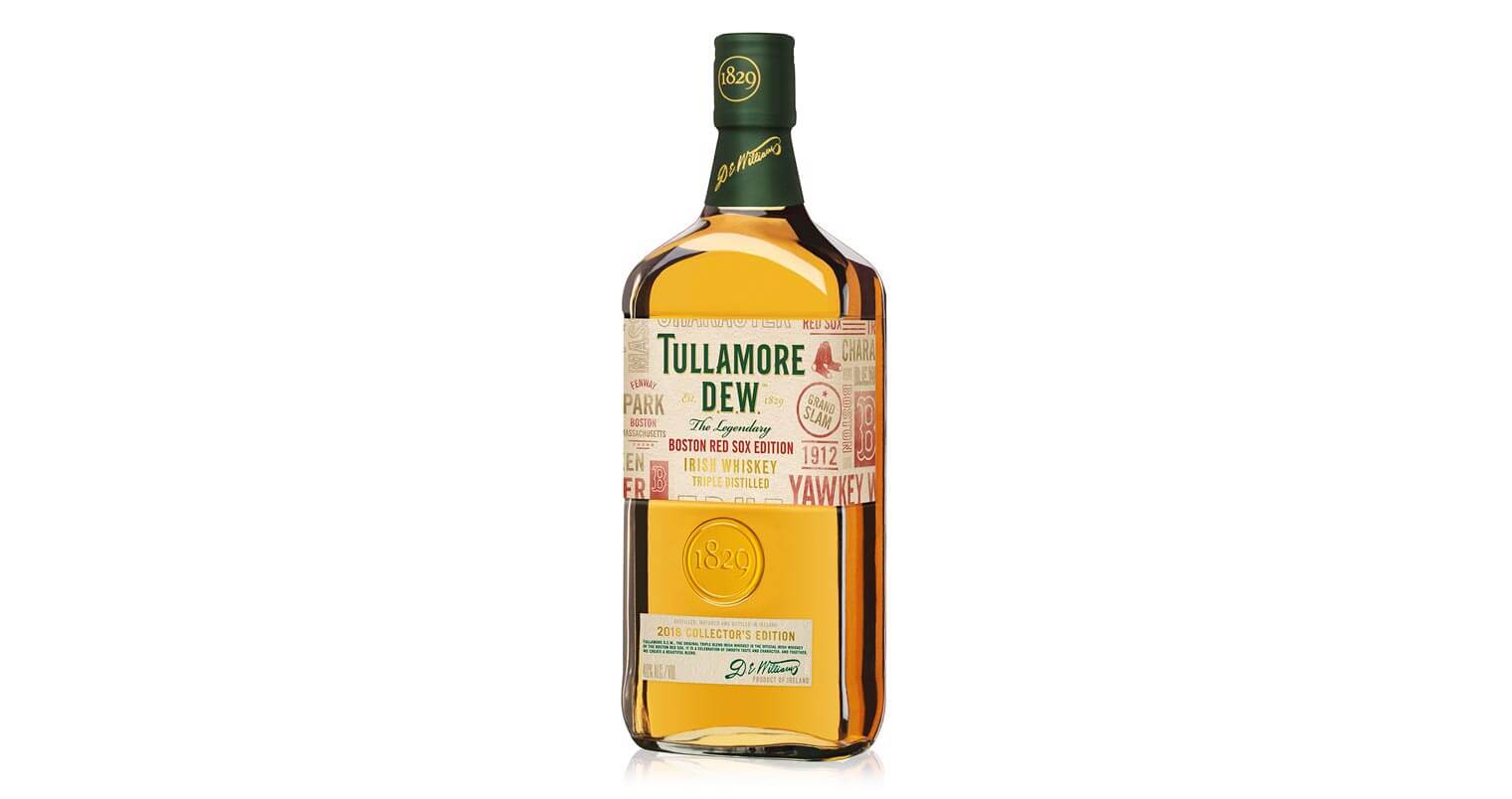 Tullamore D.E.W. Limited-Edition Boston Red Sox Bottle, bottle on white, featured image