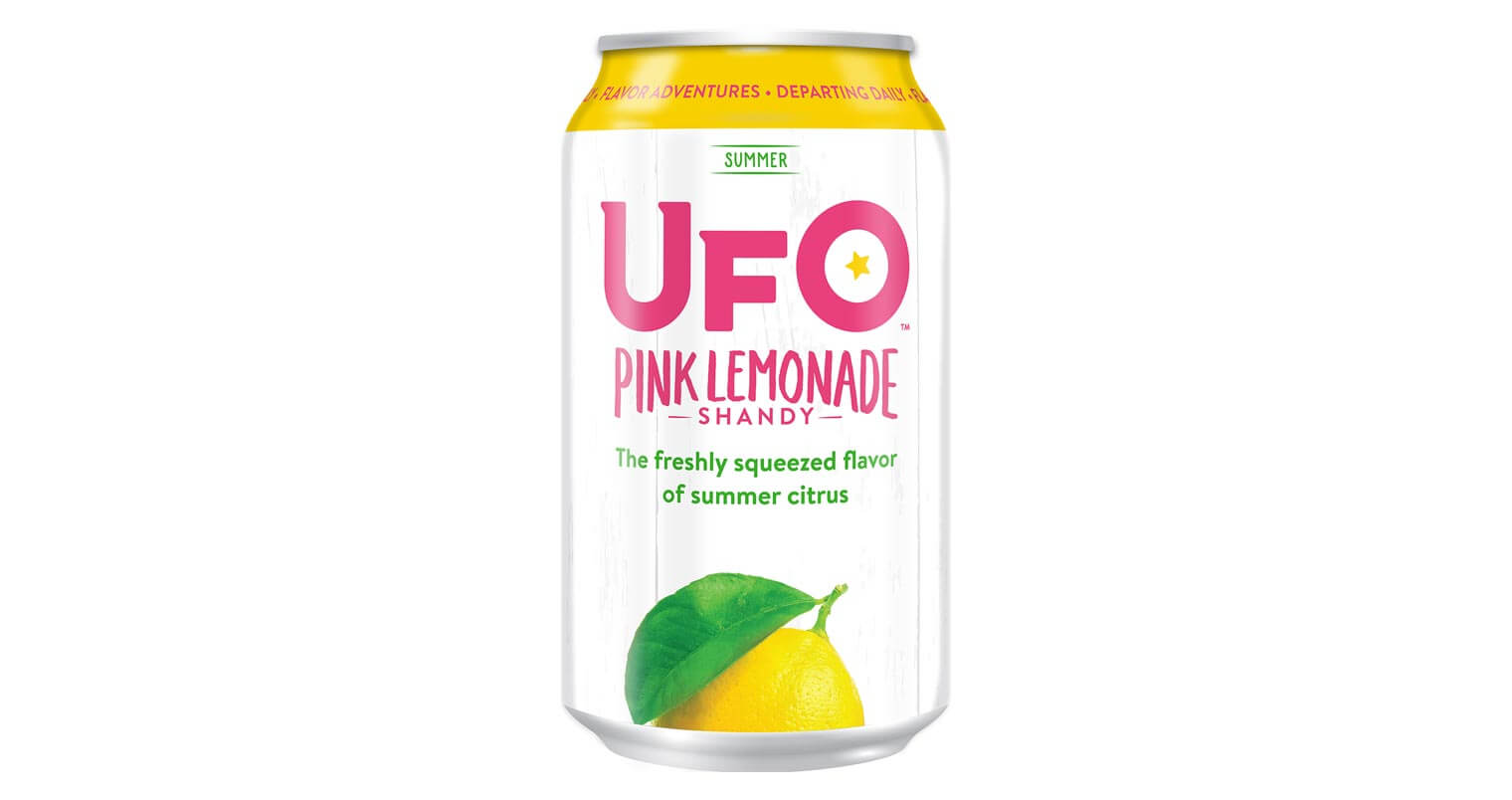 UFO Pink Lemonade Shandy, can on white, featured image