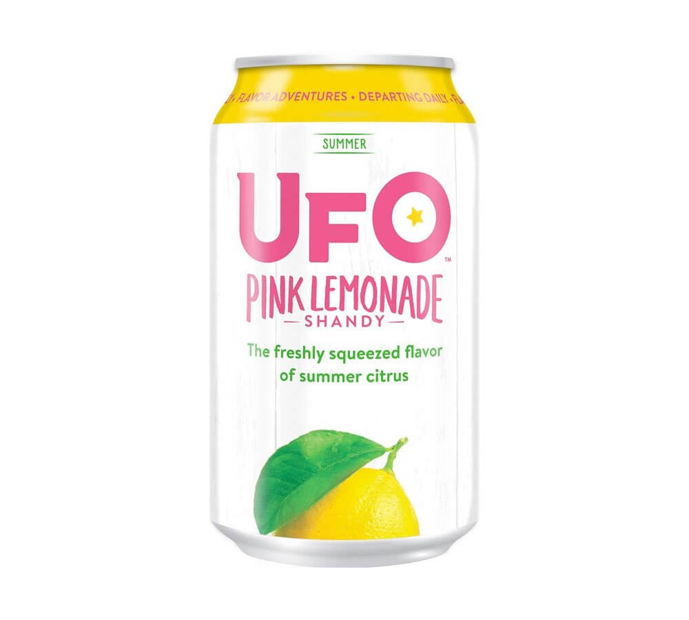 UFO—White and Pink Lemonade Shandy, can on white
