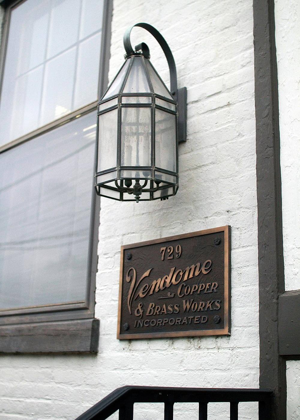Vendome Copper and Brass Works Exterior Signage