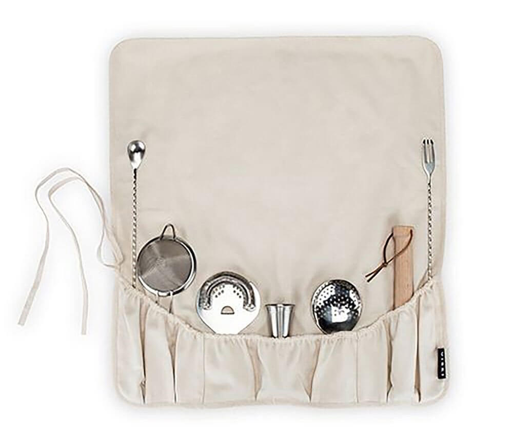 Viski Professional Canvas Bar Tool Roll Up Bag