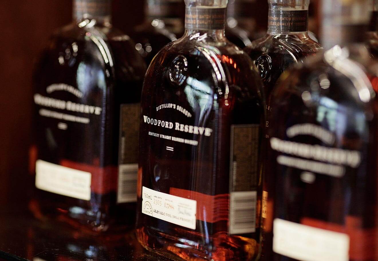 Woodford Reserve Bottles on Display