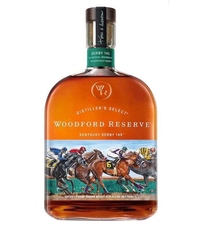 Woodford Reserve 2019 Kentucky Derby Bottle, on white
