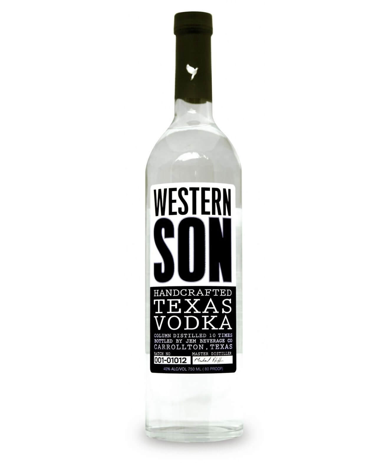 Western Son Texas Vodka, bottle on white