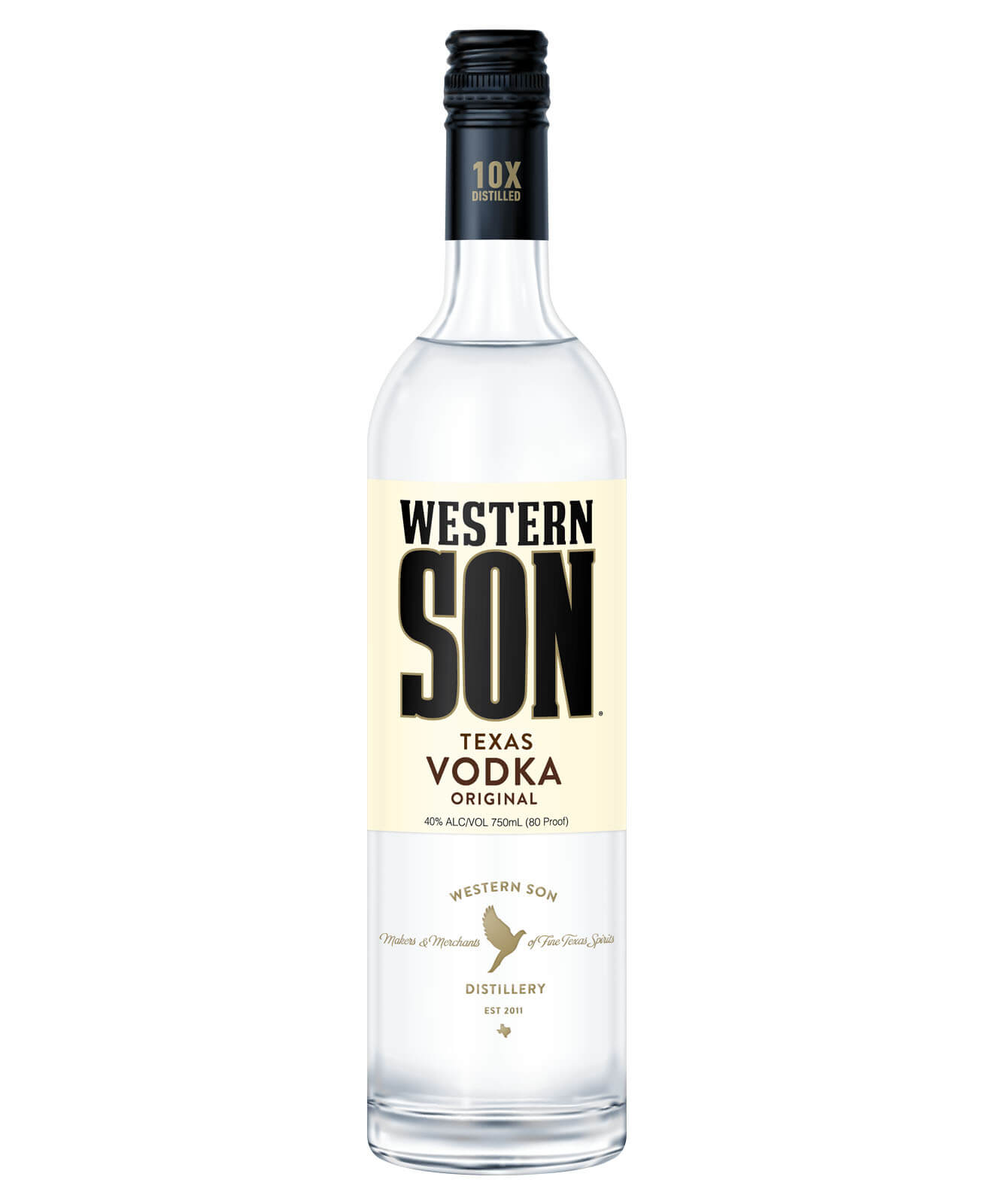 Western Sons Vodka, bottle on white