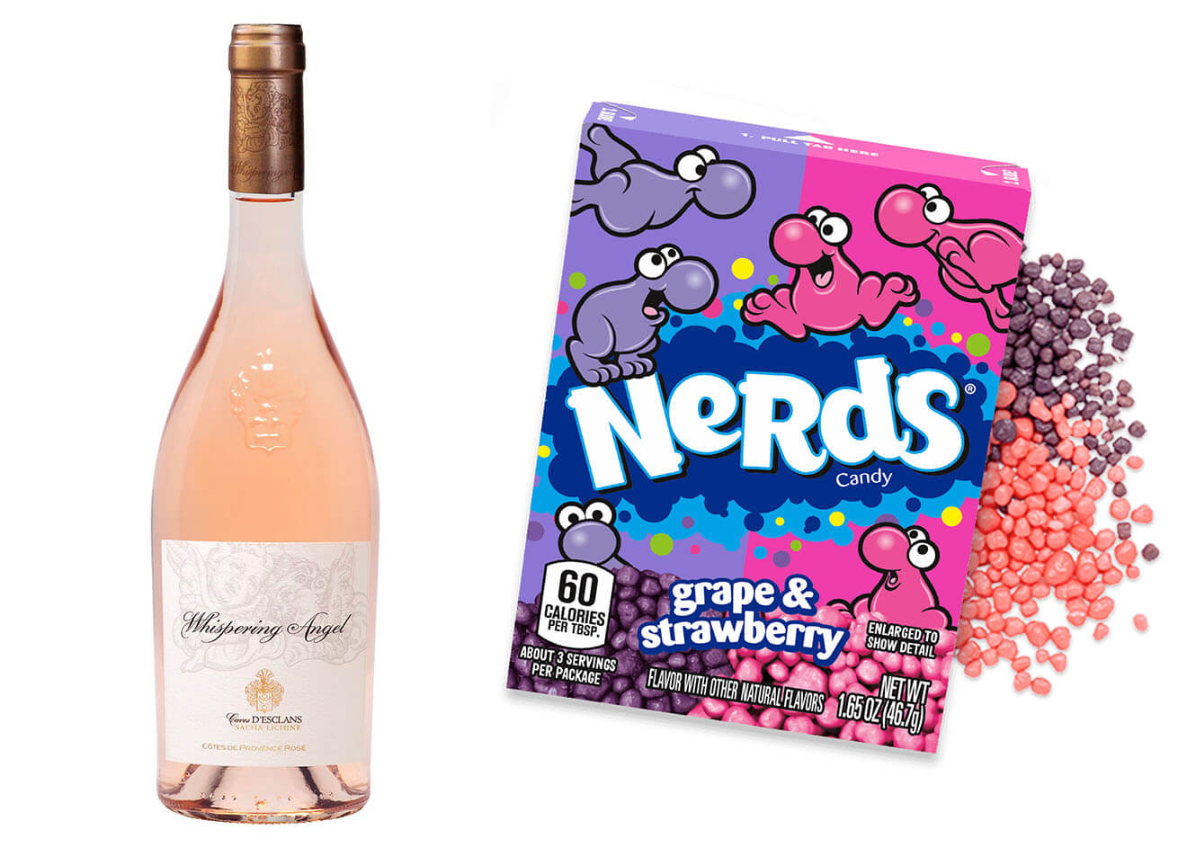 Côtes de Provence Rosé Whispering Angel with Nerds