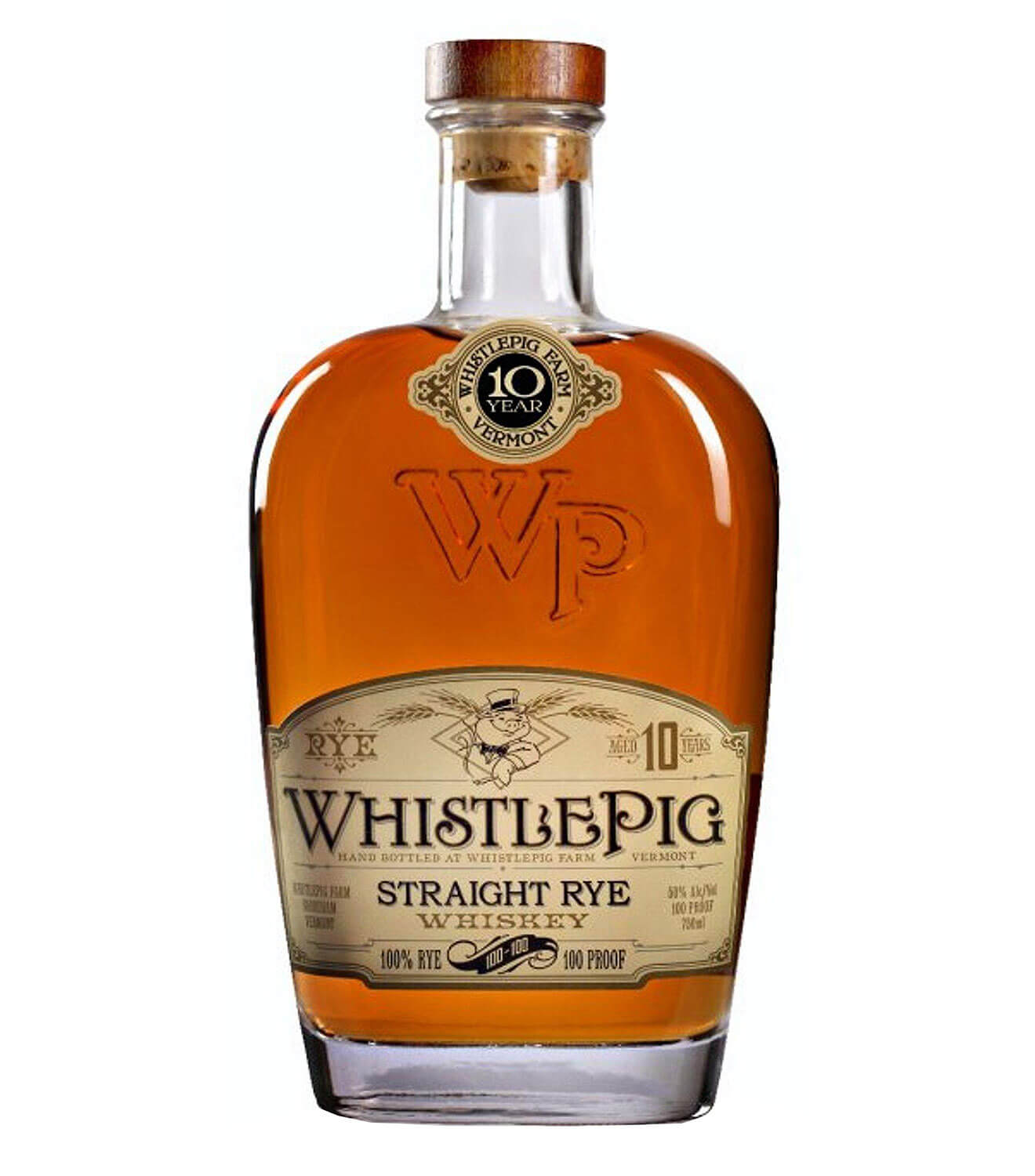 WhistlePig Straight Rye, bottle on white