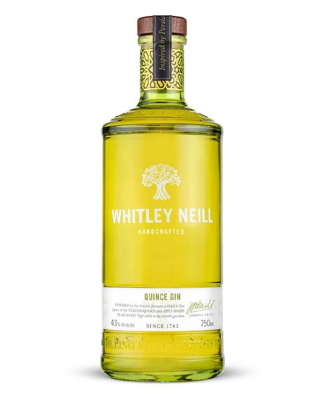 Whitley Neill Quince Gin, bottle on white