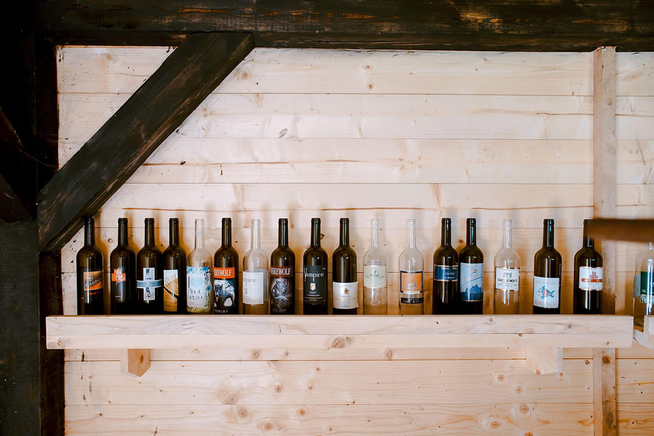 Wine Bottles in a Bar