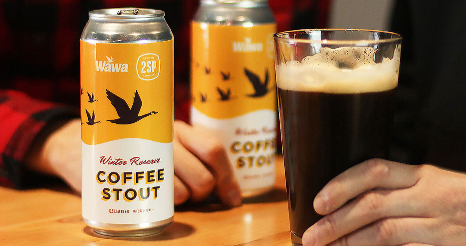 Winter Reserve Coffee Stout, cans and draft pour, featured image