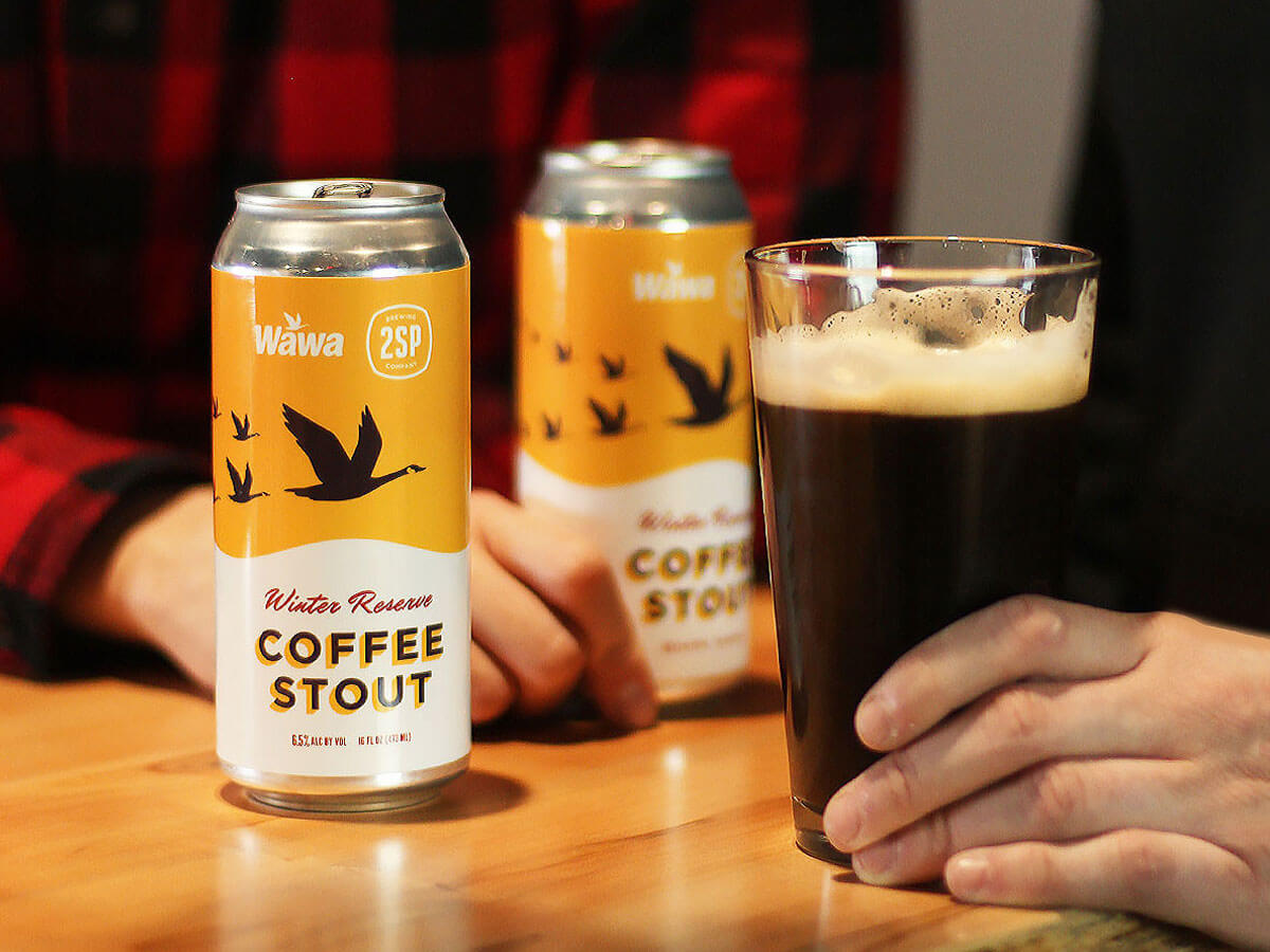 Winter Reserve Coffee Stout, cans and draft pour