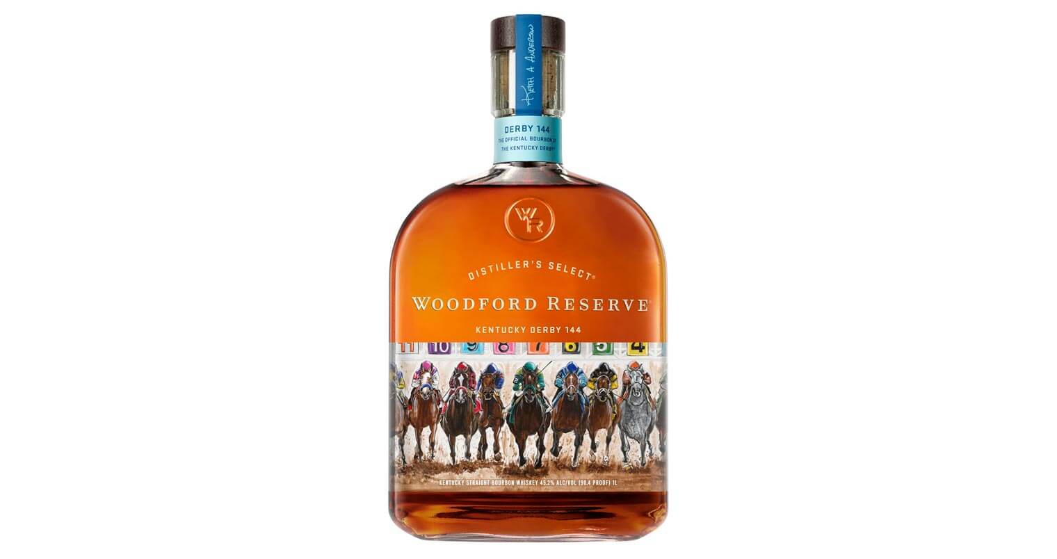 Woodford Reserve 2018 Kentucky Derby Bottle, on white, featured image