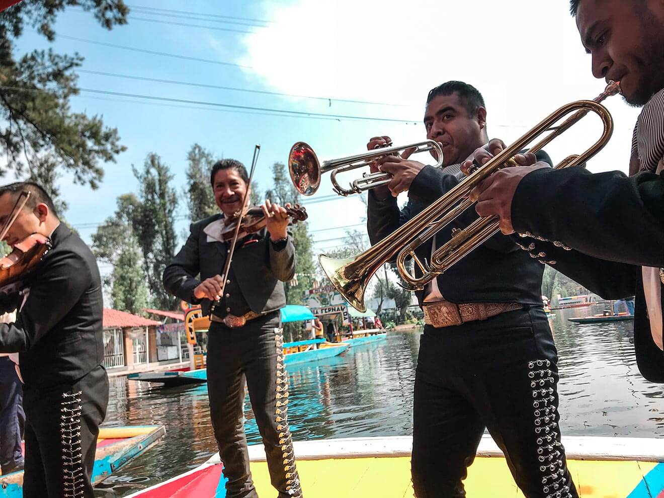 Xochimilco Band Playing, brass instruments