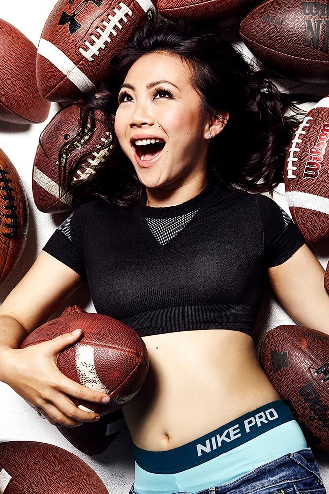 Chillin' with Jona Xiao, footballs, smiling