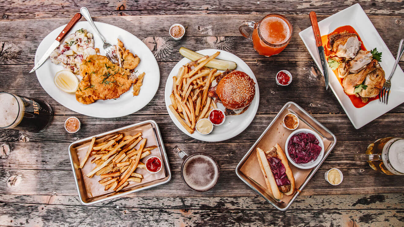 Frankford Hall Food Selections, overhead view
