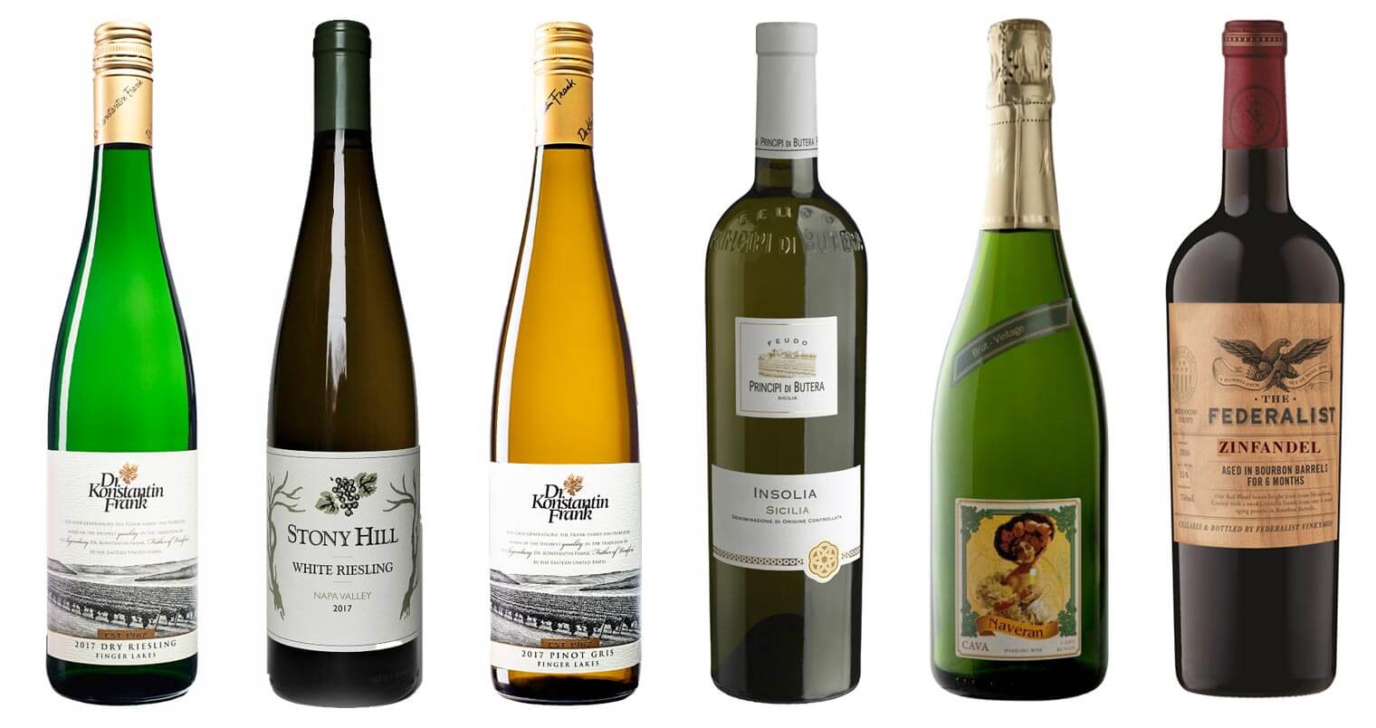 6 Wines to Serve at a German Restaurant, bottles on white, featured image