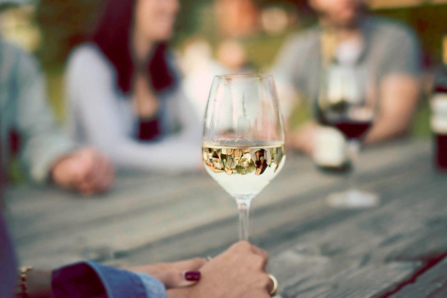 Enjoying a Glass of Finger Lakes Riesling