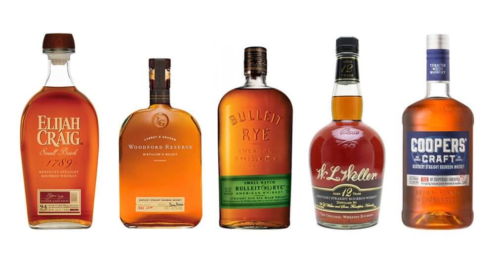 Bourbon and Rye Varieties, bottles on white, featured image