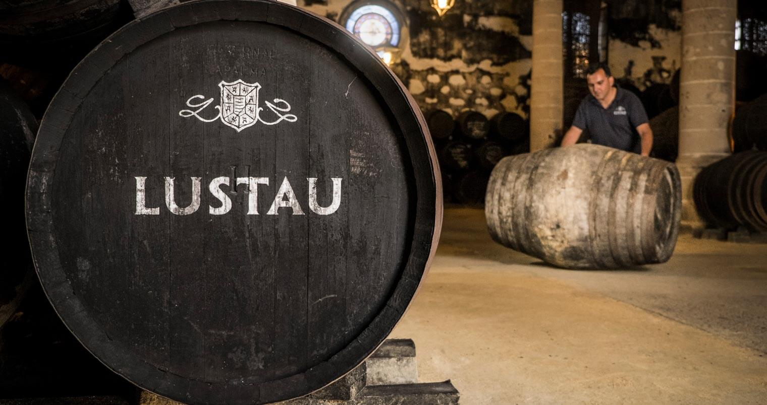 The Fourth Annual Lustau Solera Standout Competition, barrel room with wine maker