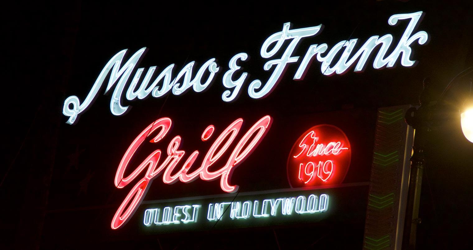 Musso & Frank Grill, outdoor neon sign, featured image