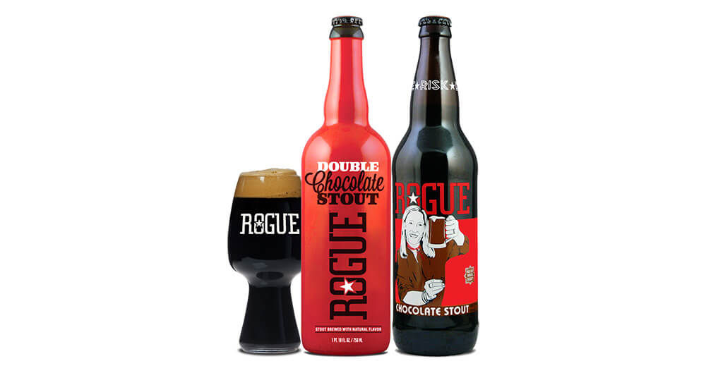 Celebrate Valentine’s Day with Rogue Chocolate Stout and Double Chocolate Stout, bottle display beer news