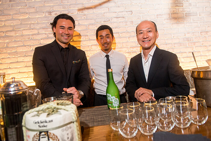 KOA Restaurant’s Toranosuke Matsuoka, acclaimed bartender Kenta Goto and Sidney Frank Importing Vice President of Sales Yoshi Yumoto showcase Gekkeikan Nigori at Sake:Unfiltered