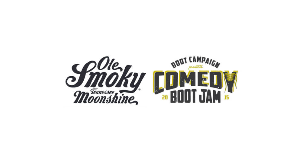 Ole Smoky Moonshine is the Official Spirits Sponsor of Comedy Boot Jam, logos