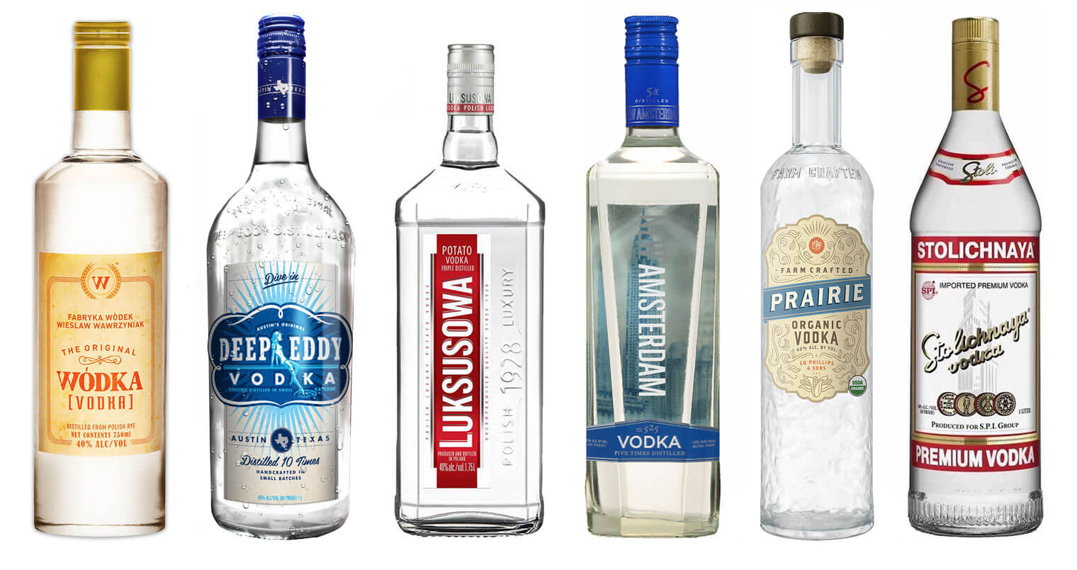 8 Great Inexpensive Vodkas , bottles on white, featured image