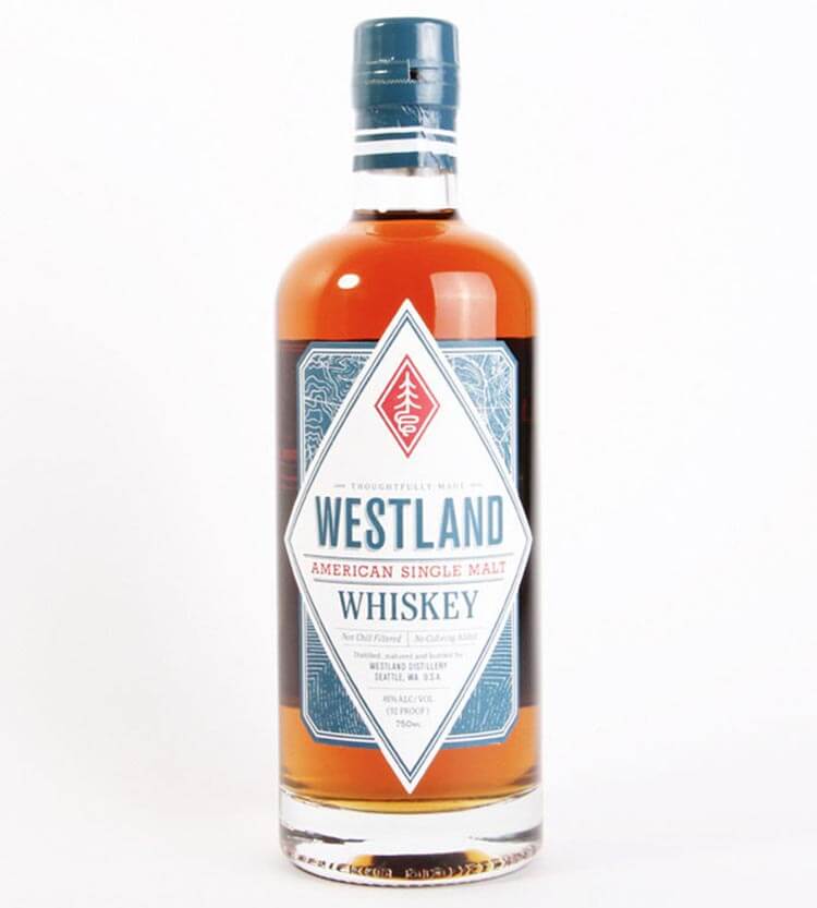 Westland American Single Malt, bottle on white